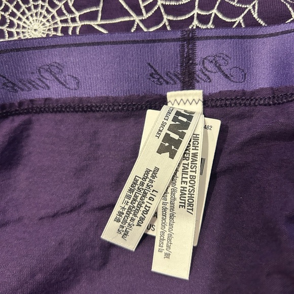 VS PINK HALLOWEEN PANTY Large Spiderwebs Boyshort NWT - Picture 5 of 5